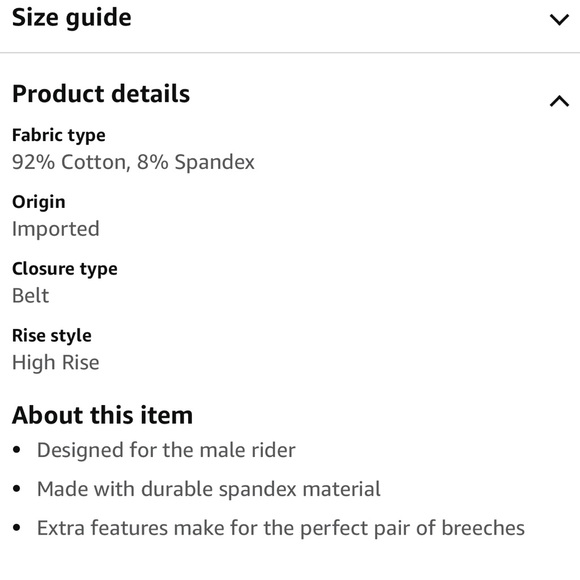 Tuffrider cotton knee patch men pants. Size 32 - Picture 6 of 12